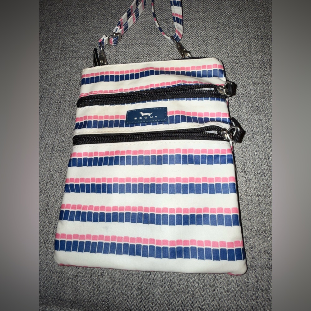 Scout Pink and Blue Striped Crossbody Bag